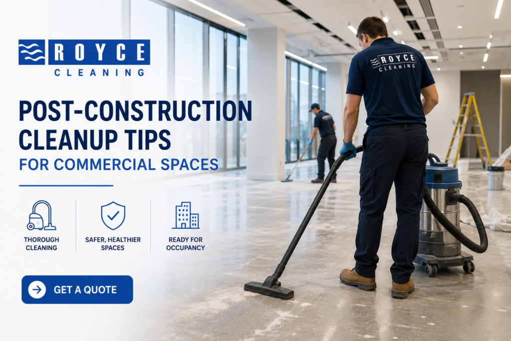 Post-construction commercial cleanup tips for Sydney commercial spaces - Royce Cleaning industrial cleaners